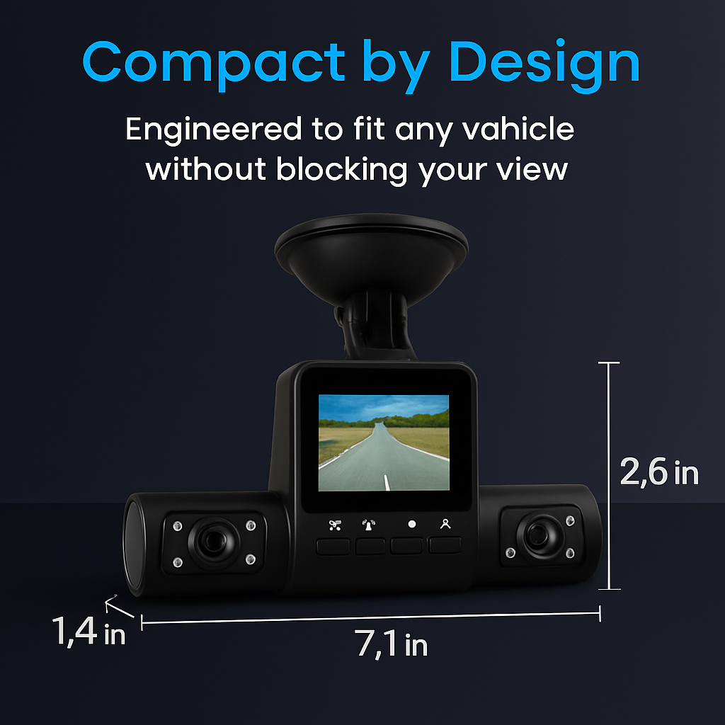 360° View 4-Channel Dash Cam with IR Night Vision