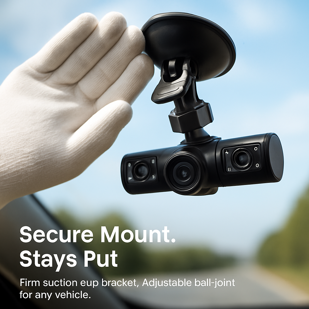 360° View 4-Channel Dash Cam with IR Night Vision