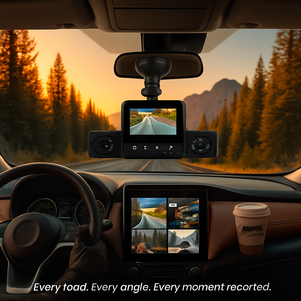 360° View 4-Channel Dash Cam with IR Night Vision
