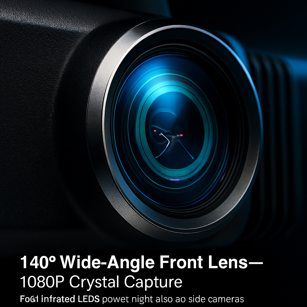 4 Channel Car Dash Cam with 128G MMC Card 1080P Front 720P Left Right 480P Rear G-Sensor Parking Monitor Loop Recording Night Vision 360° Surveillance