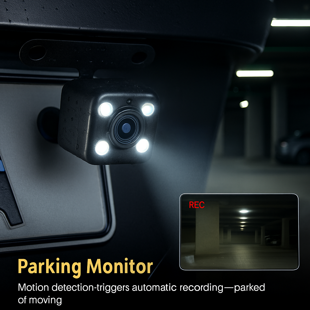 4 Channel Car Dash Cam with 128G MMC Card 1080P Front 720P Left Right 480P Rear G-Sensor Parking Monitor Loop Recording Night Vision 360° Surveillance