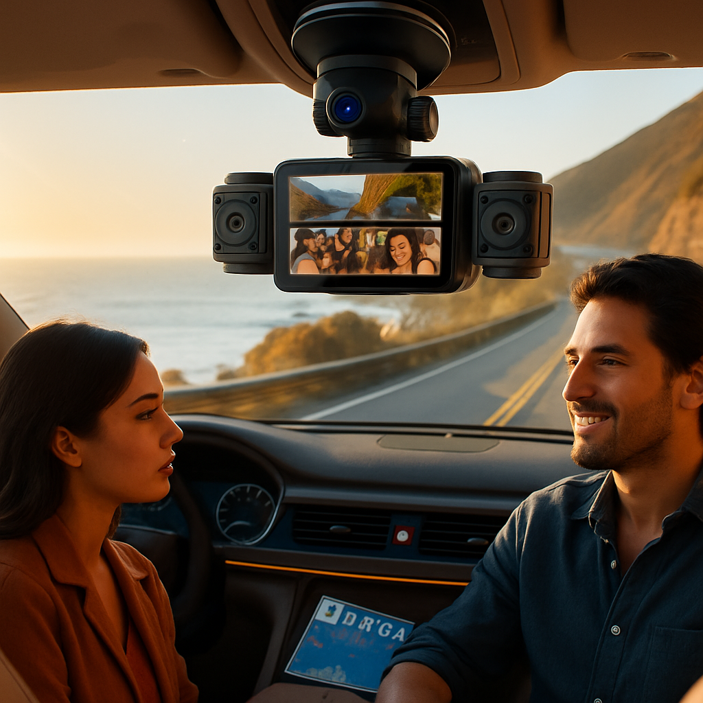 4 Channel Car Dash Cam with 128G MMC Card 1080P Front 720P Left Right 480P Rear G-Sensor Parking Monitor Loop Recording Night Vision 360° Surveillance