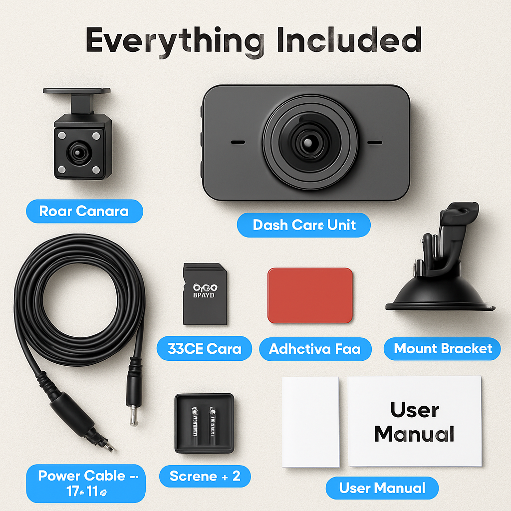 WiFi FHD 1080P 3 Channel Car Dash Cam Front Rear Inside With 32G MMC Card Motion Detection Loop Recording Infrared Night Vision Surveillance Car Camer