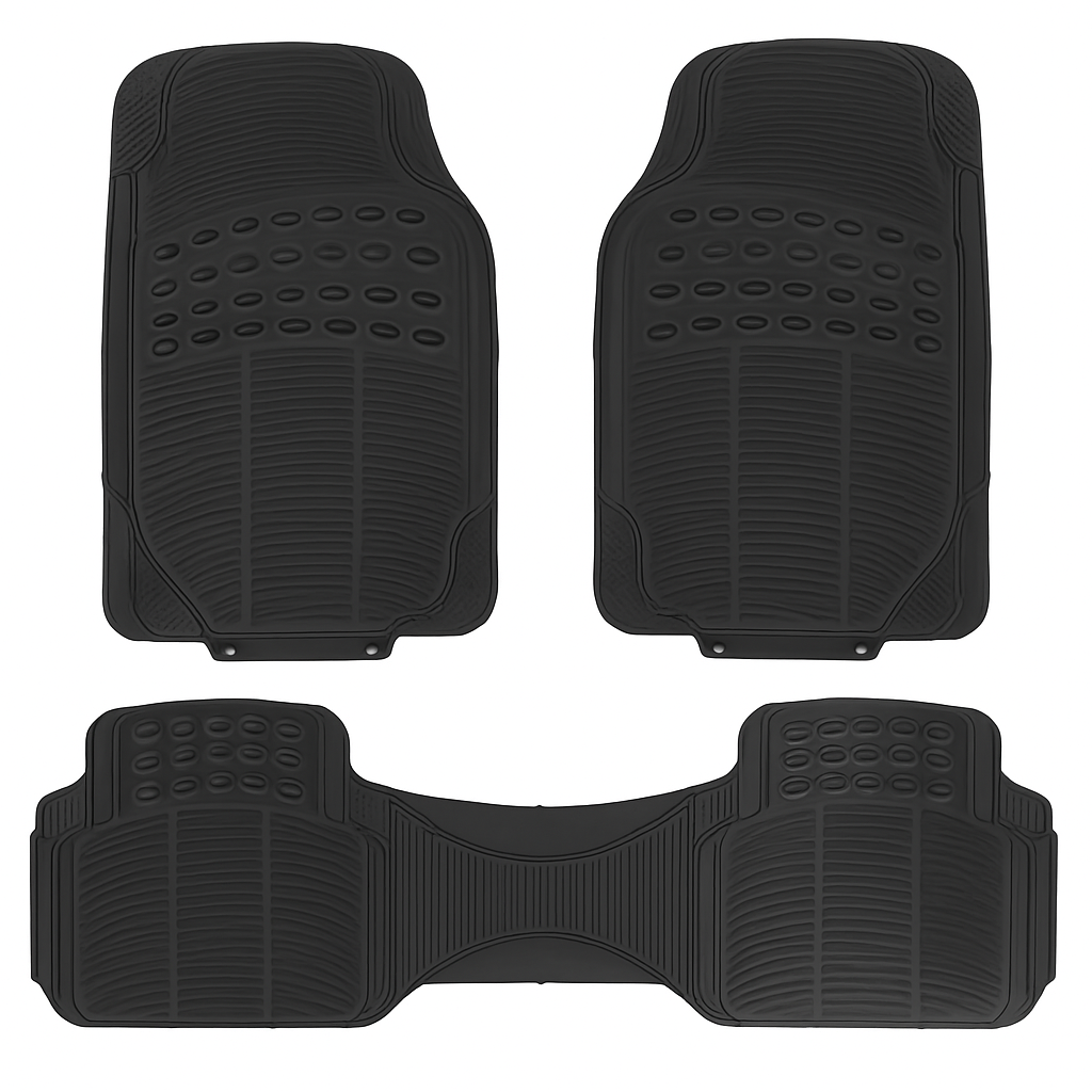 Automotive Floor Mats Set: Front & Rear, Trim Design
