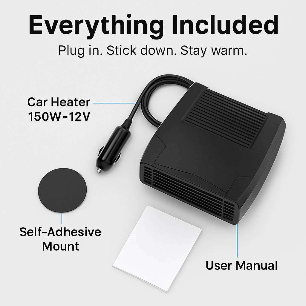 Portable Car Heater with Defogger and Rotating Base