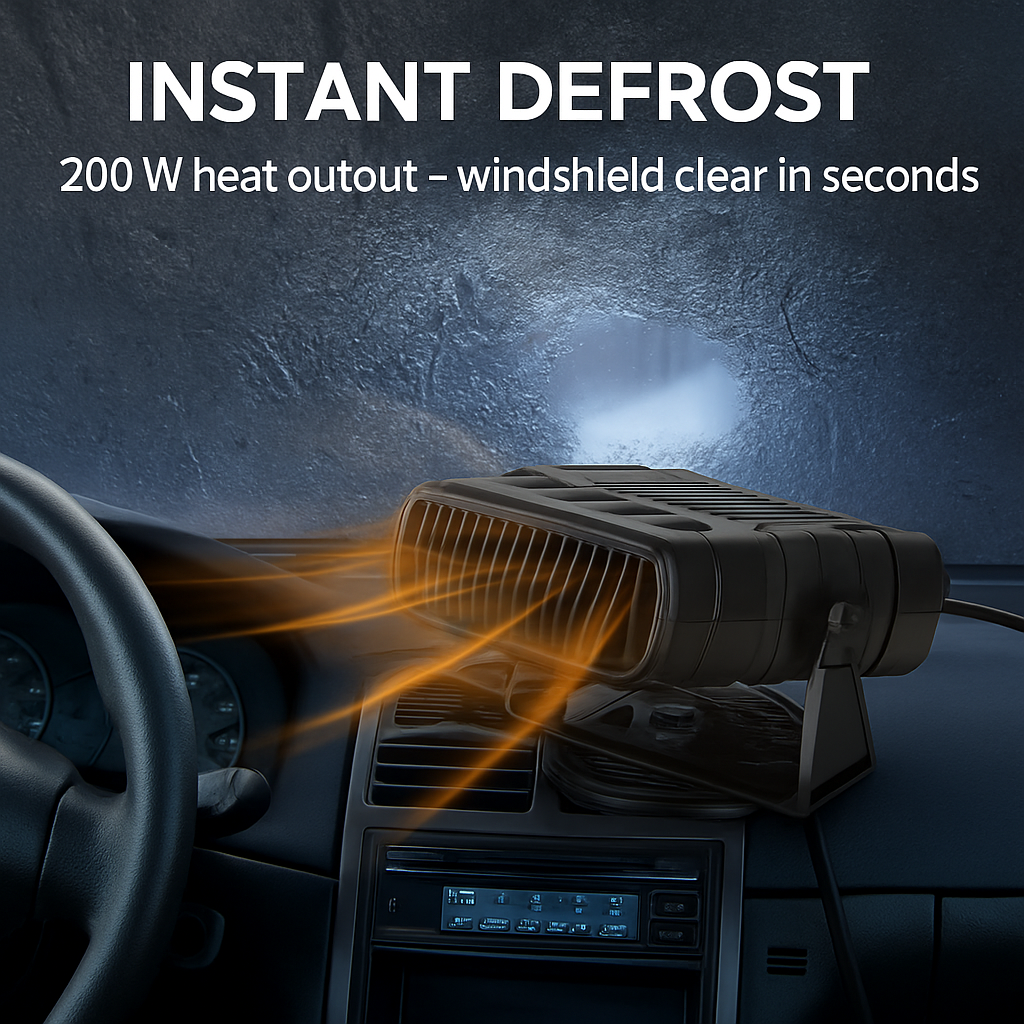 Portable Car Heater with Defroster and Windshield