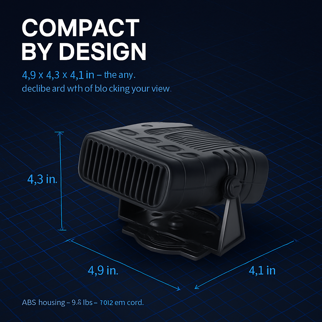 Portable Car Heater with Defroster and Windshield