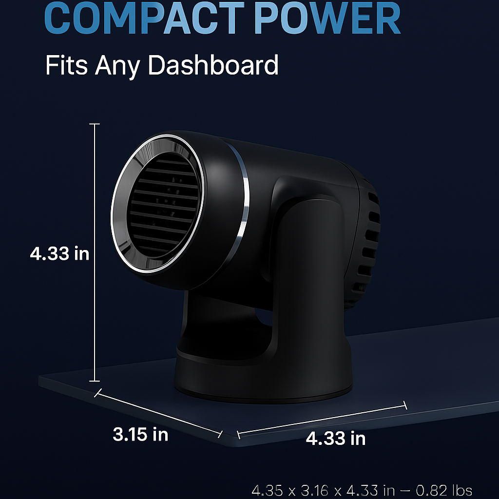 Portable Car Heater - 2-in-1 Heating & Defrosting Fan