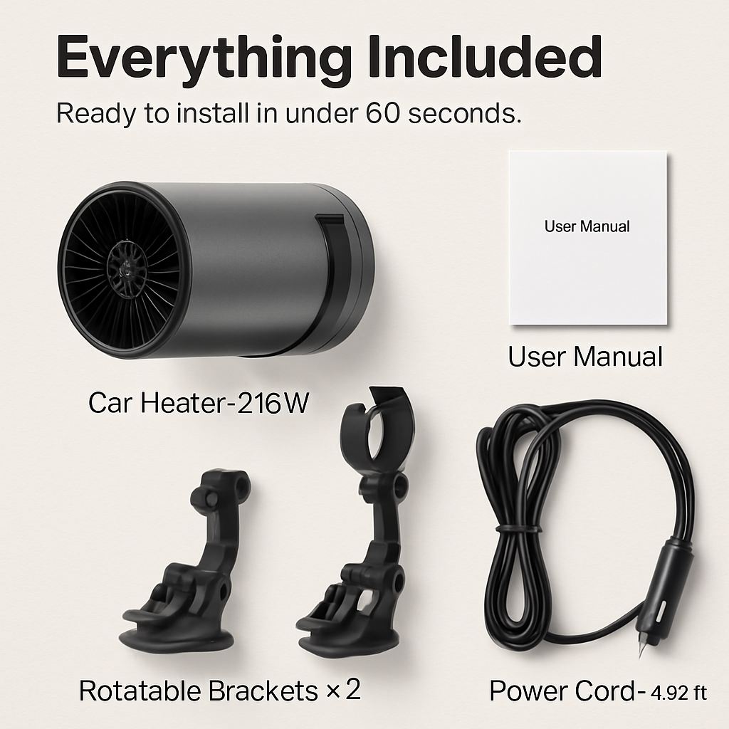 Portable Car Heater with 2-in-1 Heating and Cooling