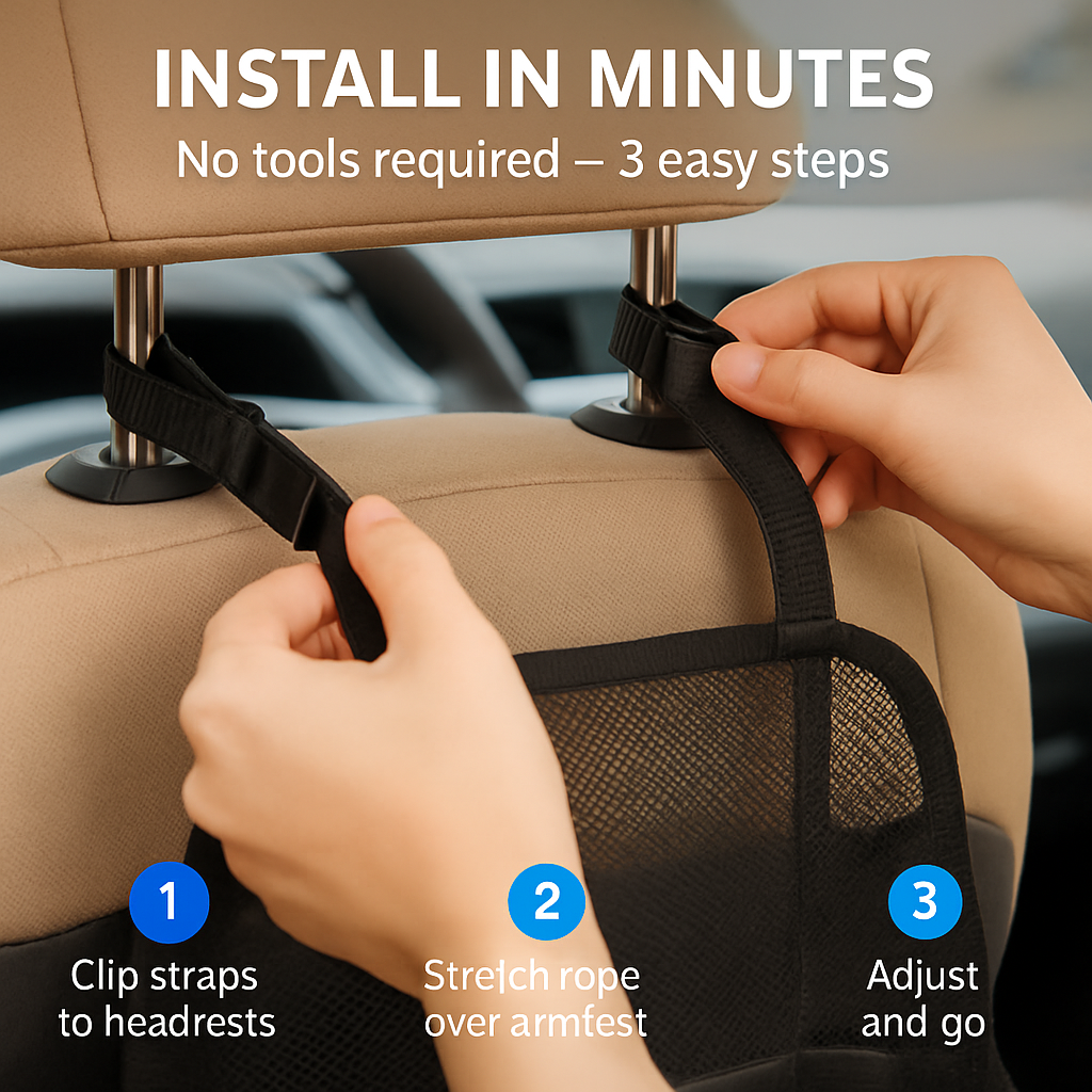 Car Net Pocket Handbag Holder Between Front Seats