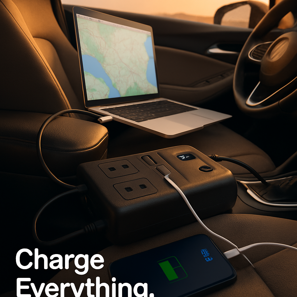 Car Inverter 200W 12V to 110V - Dual AC Outputs, Type-C USB