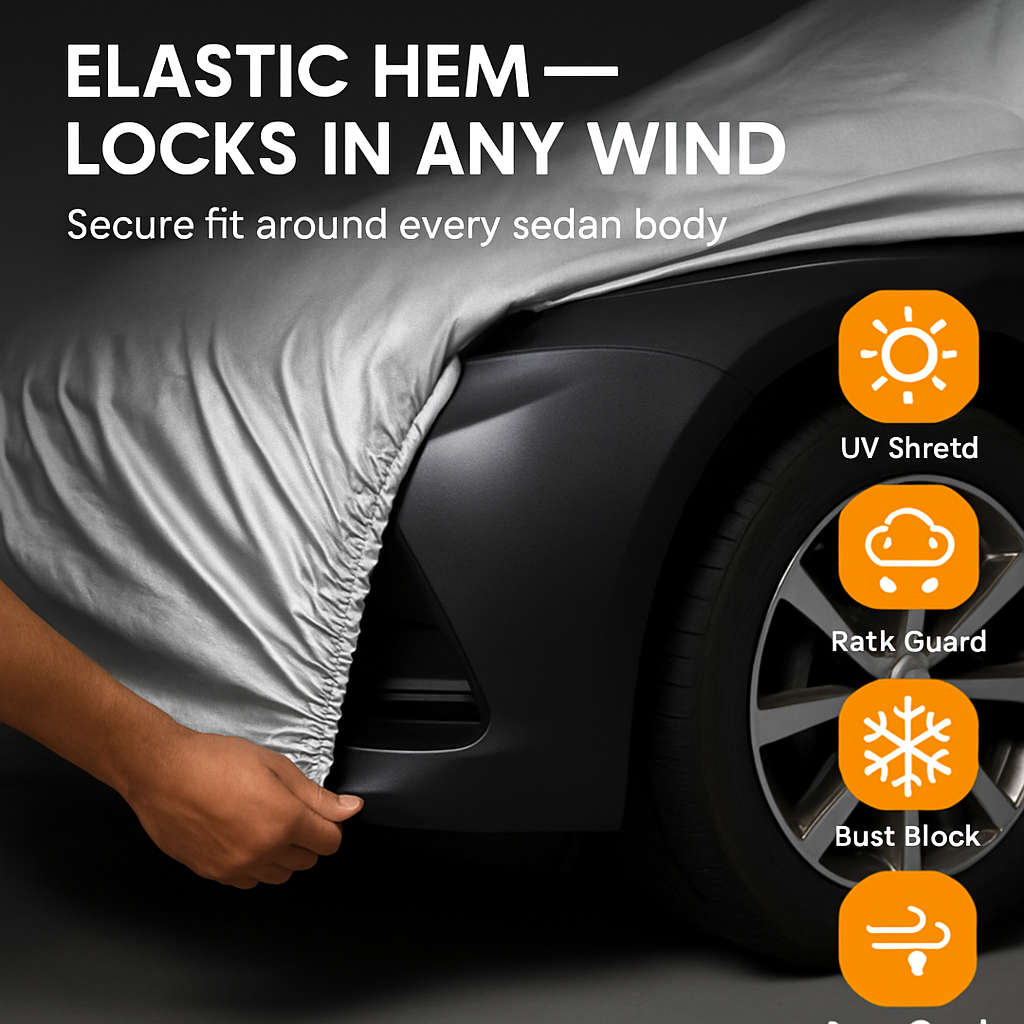 Full Car Cover for Sedans - All Weather UV Protection