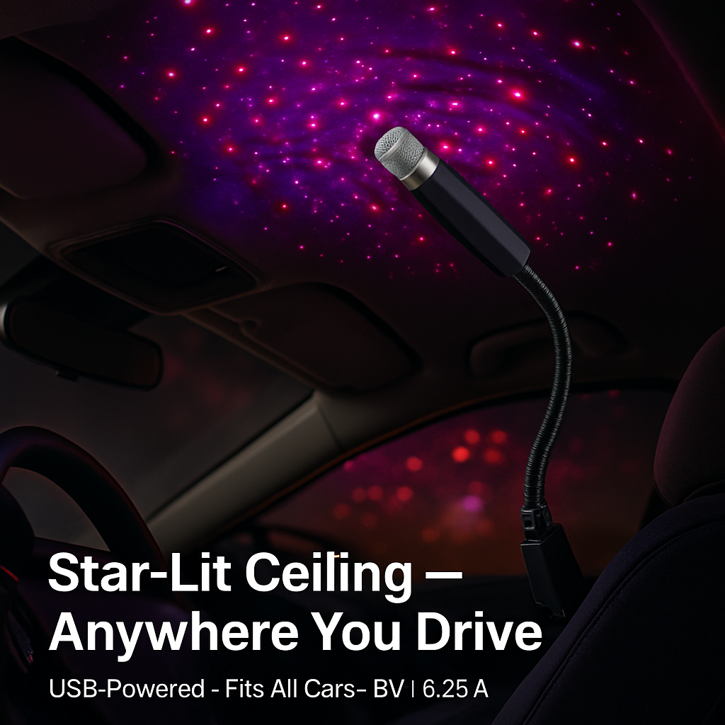 Star Projector Car Night Light for Ceiling Ambience