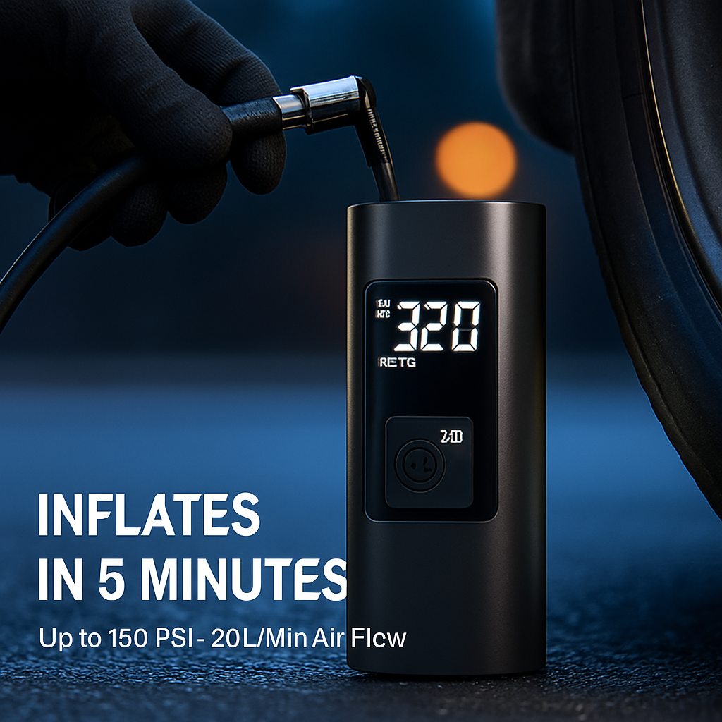 Cordless Car Tire Pump Inflator for Cars & Bikes