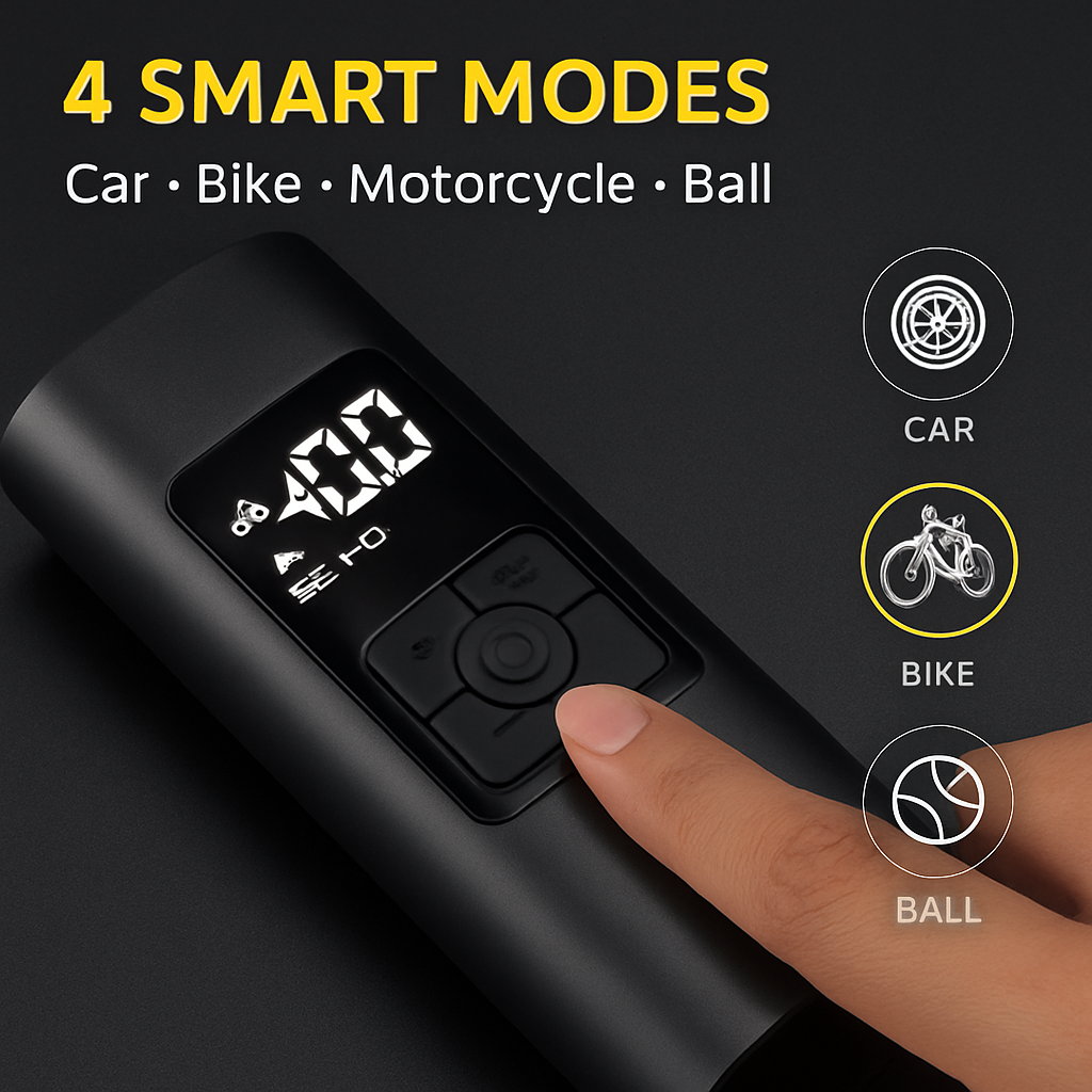 Cordless Car Tire Pump Inflator for Cars & Bikes