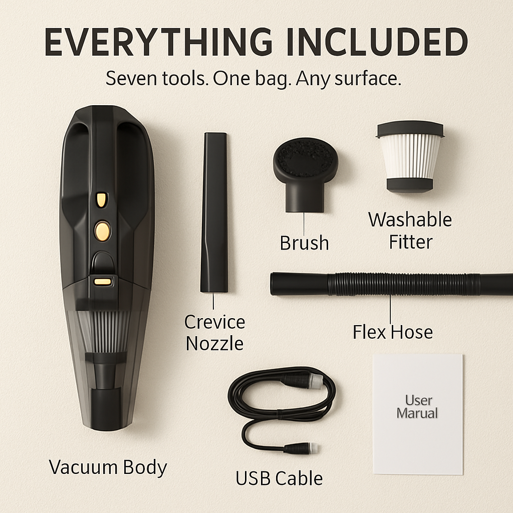 Cordless Handheld Car Vacuum Cleaner for Home & Auto