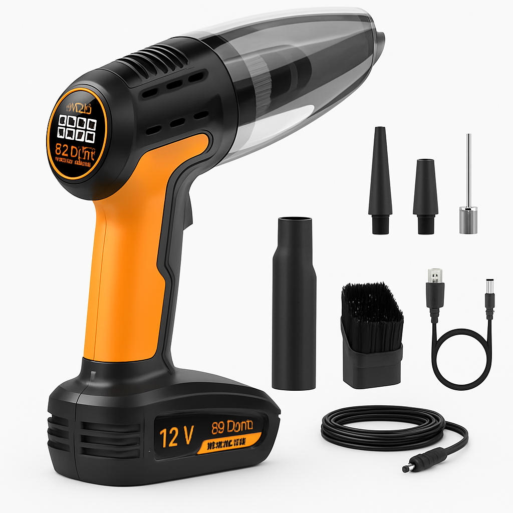 Cordless Car Vacuum & Tire Inflator 4-in-1