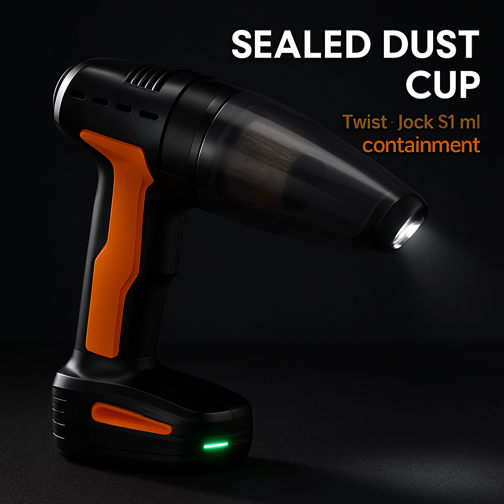 Cordless Car Vacuum & Tire Inflator 4-in-1