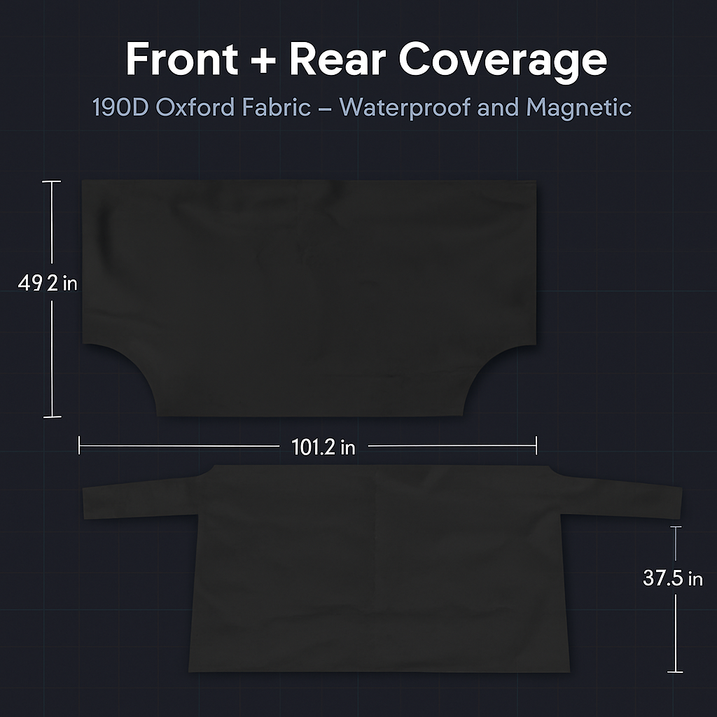 Car Windshield Cover Front & Rear, Waterproof Oxford Fabric
