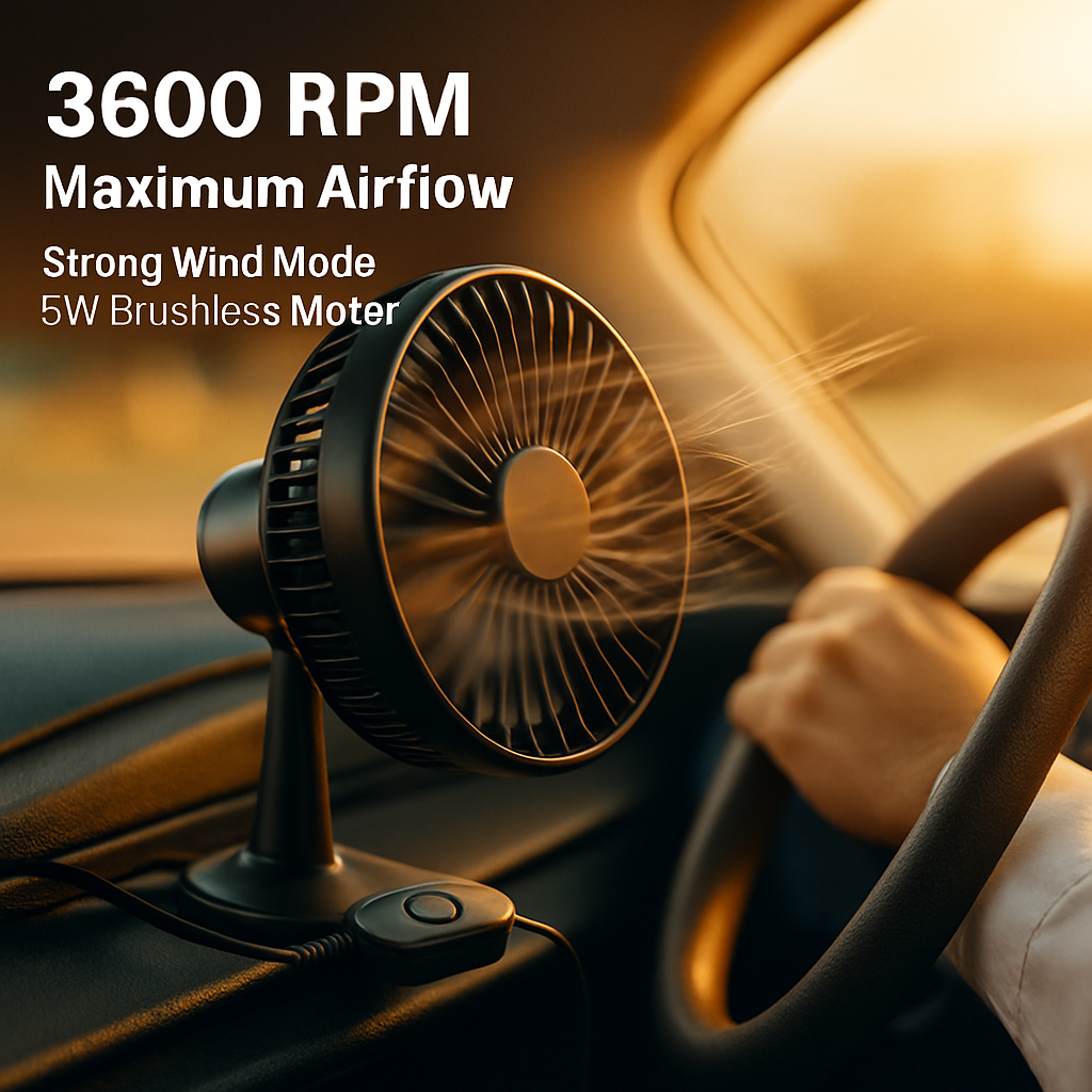 Car Cooling Fan Portable Rotatable Vehicle Fan