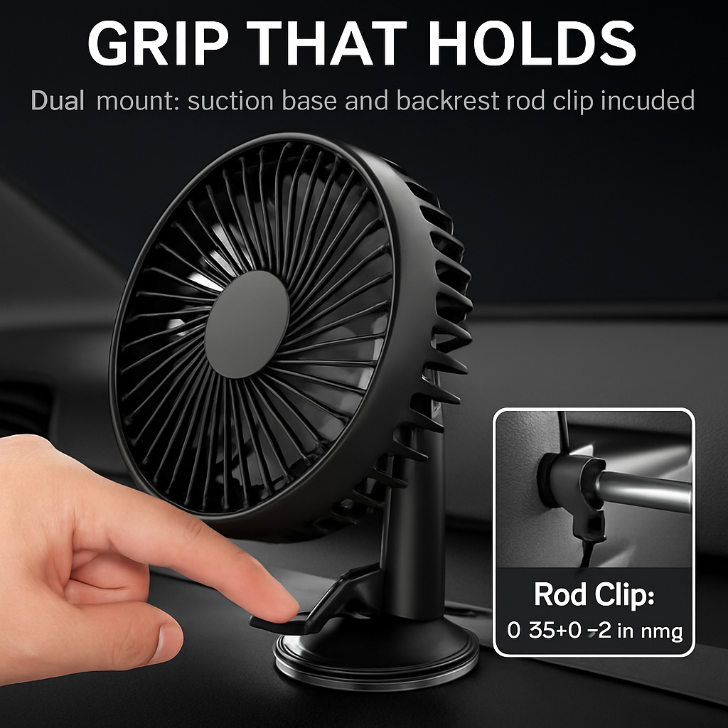 Car Cooling Fan Portable Rotatable Vehicle Fan