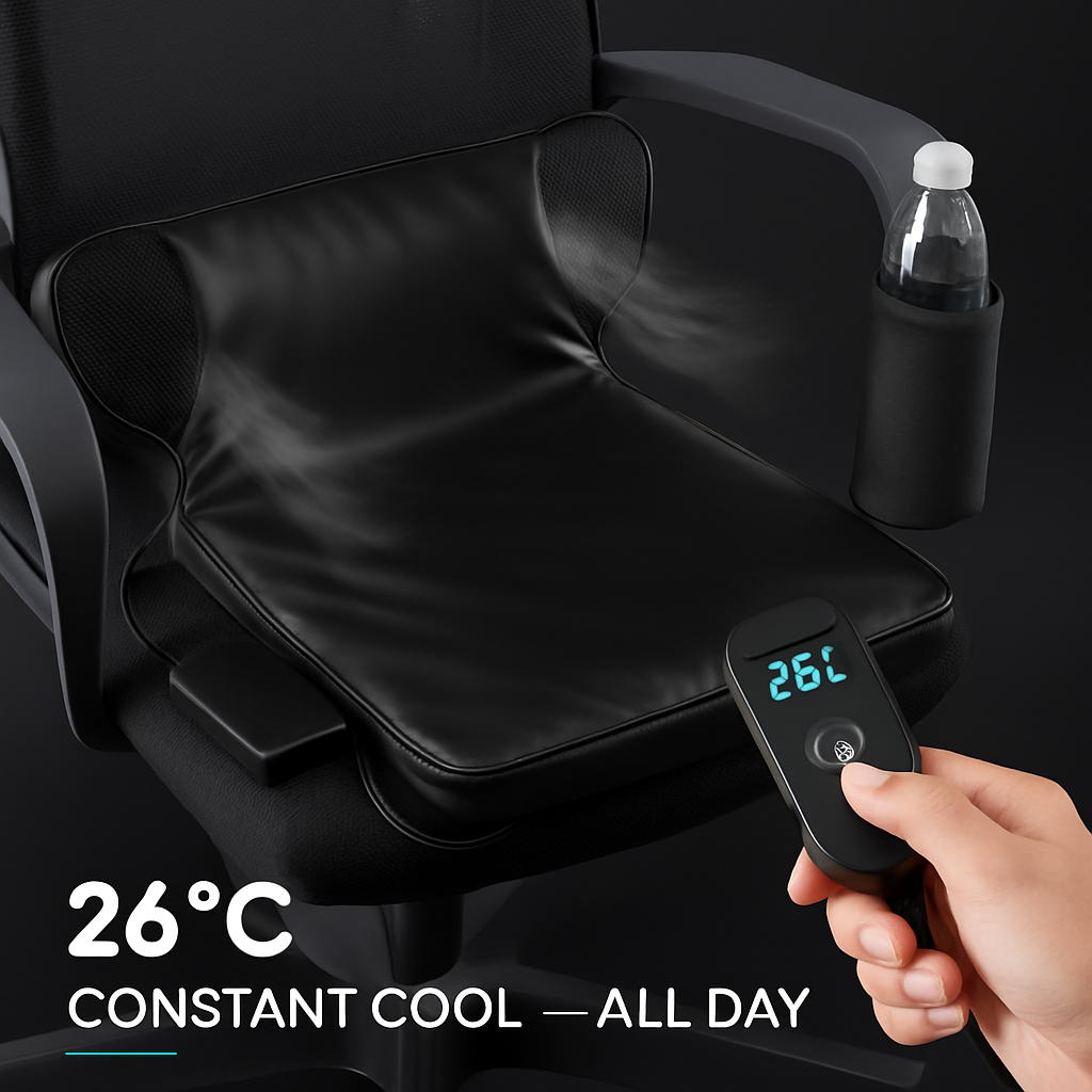 Water Cooling Seat Cushion With Dual Fans For Comfort