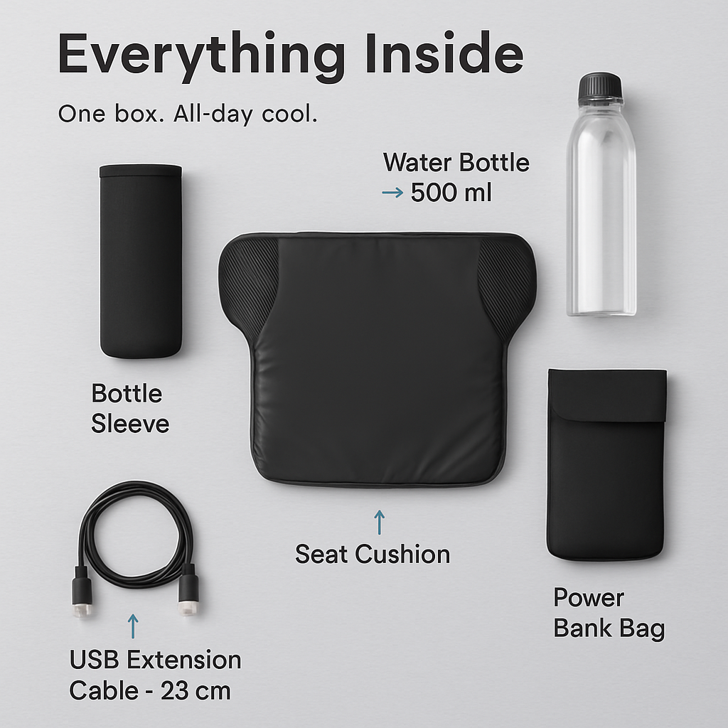 Water Cooling Seat Cushion With Dual Fans For Comfort