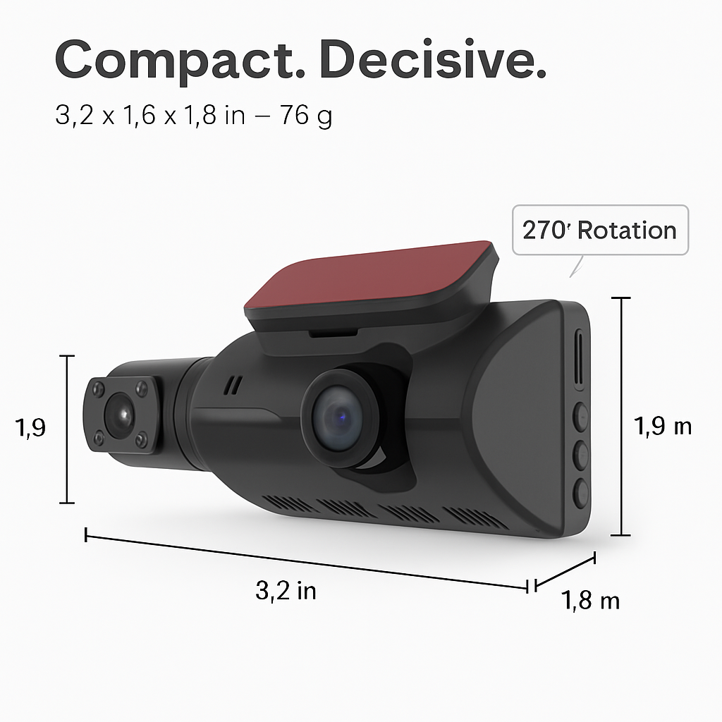 Dual Lens Car Dash Cam with Front and Interior Cameras