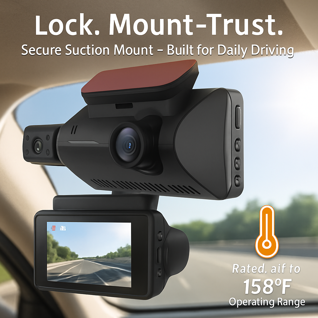 Dual Lens Car Dash Cam with Front and Interior Cameras