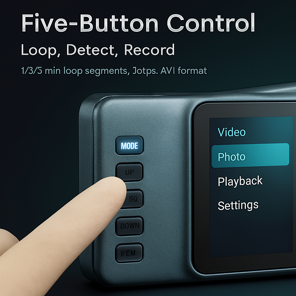 Dual Dash Cam: Front & Rear, Motion Detection