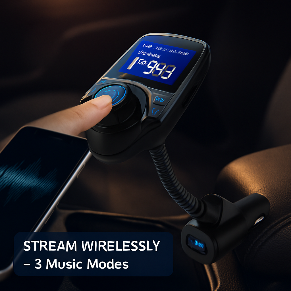 iMounTek Car Wireless FM Transmitter Fast USB Charge Hands-free Call Car MP3 Player AUX Input