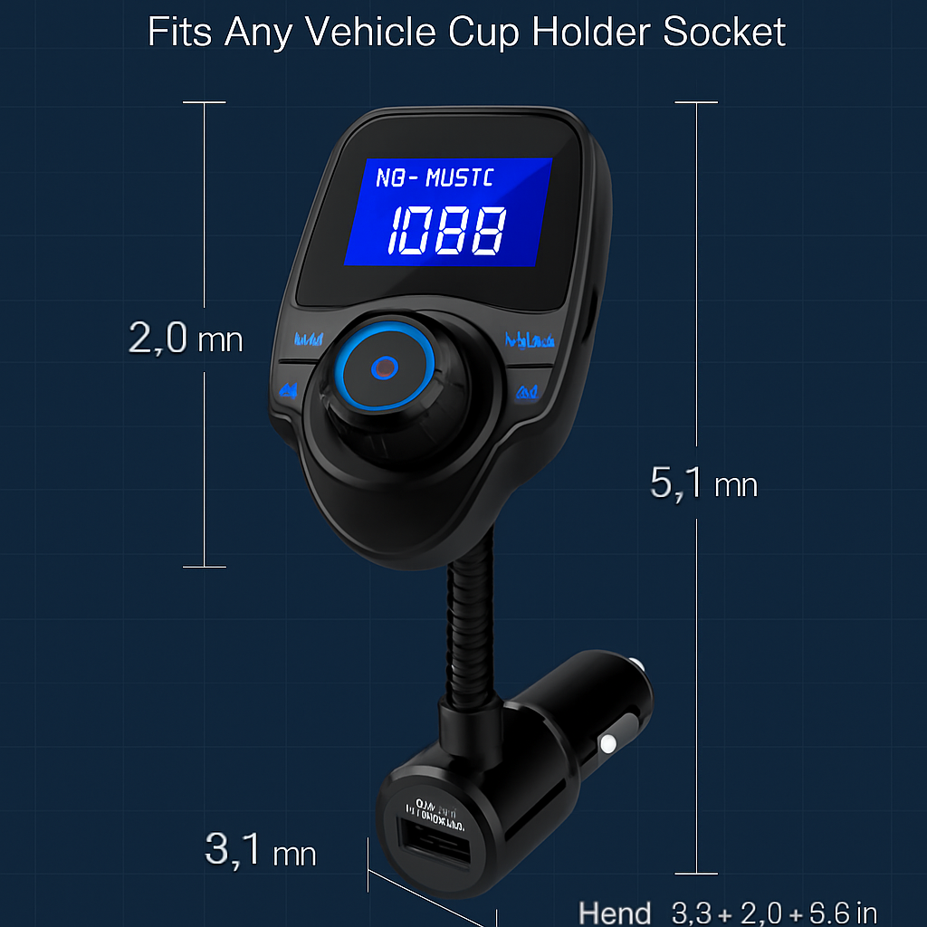 iMounTek Car Wireless FM Transmitter Fast USB Charge Hands-free Call Car MP3 Player AUX Input