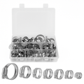 Hose Clamp Set - Stainless Steel, 60-Piece Worm Gear