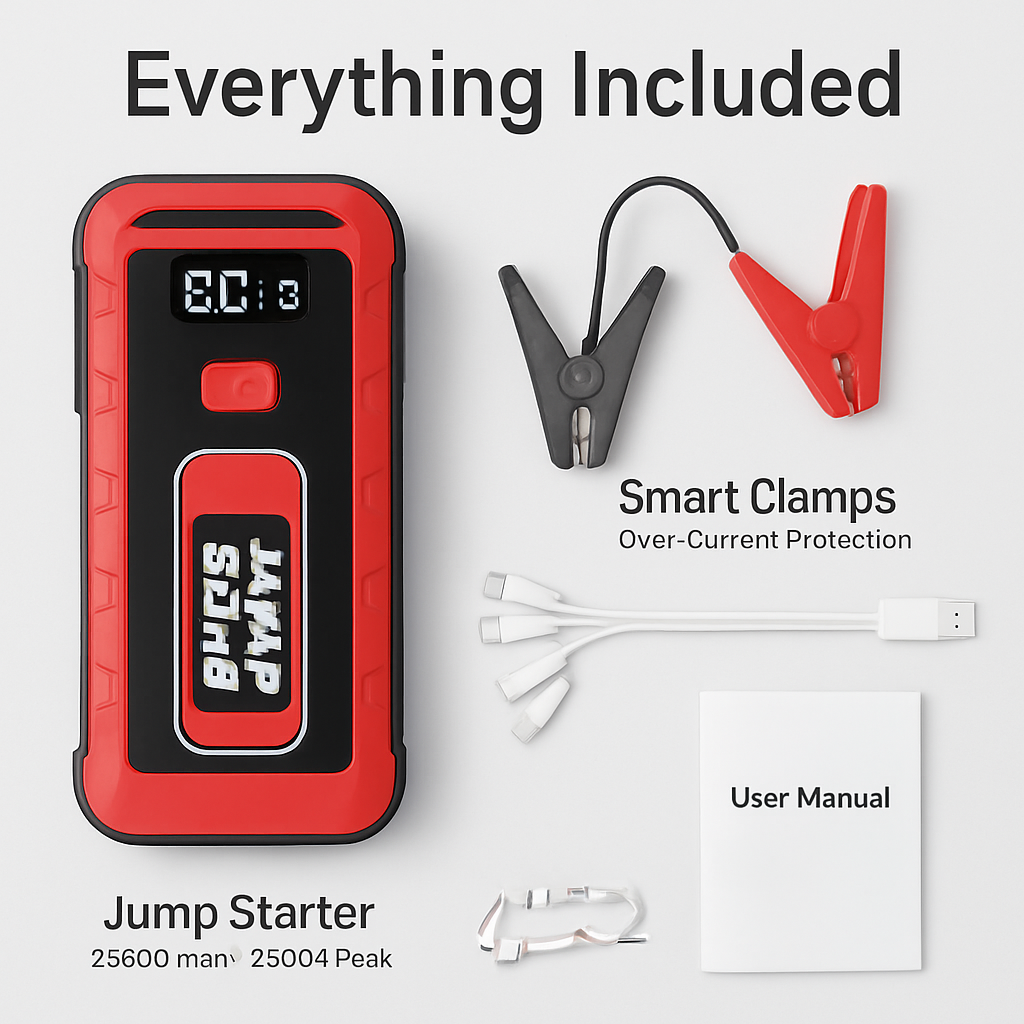 Car Jump Starter Booster with LED Flashlight