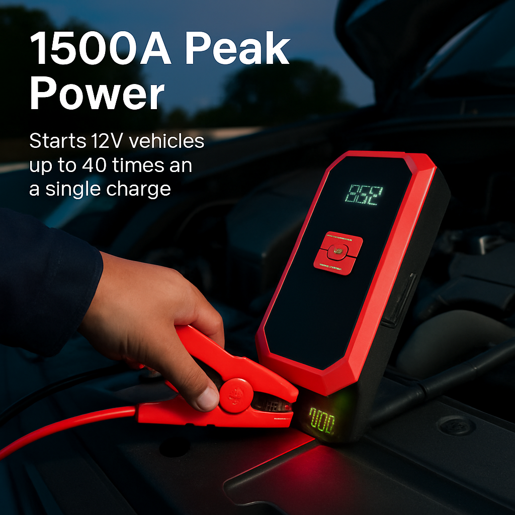 Portable Car Jump Starter with Air Compressor
