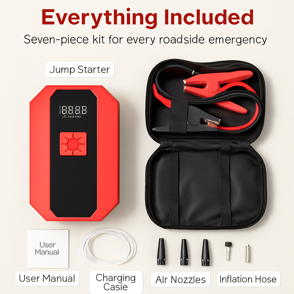 Portable Car Jump Starter with Air Compressor