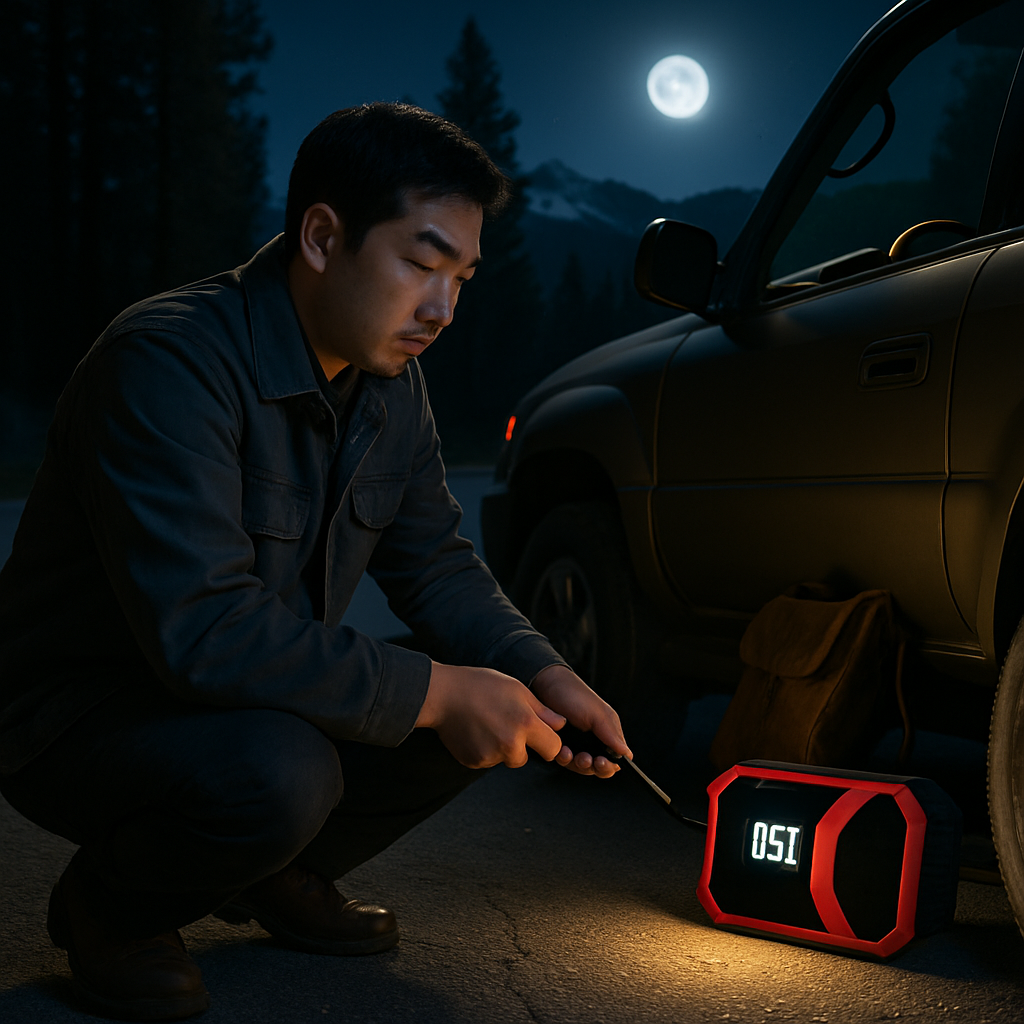Portable Car Jump Starter with Air Compressor