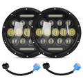 7In Round LED Headlight for Jeep Wrangler TJ JK CJ Plug-Play