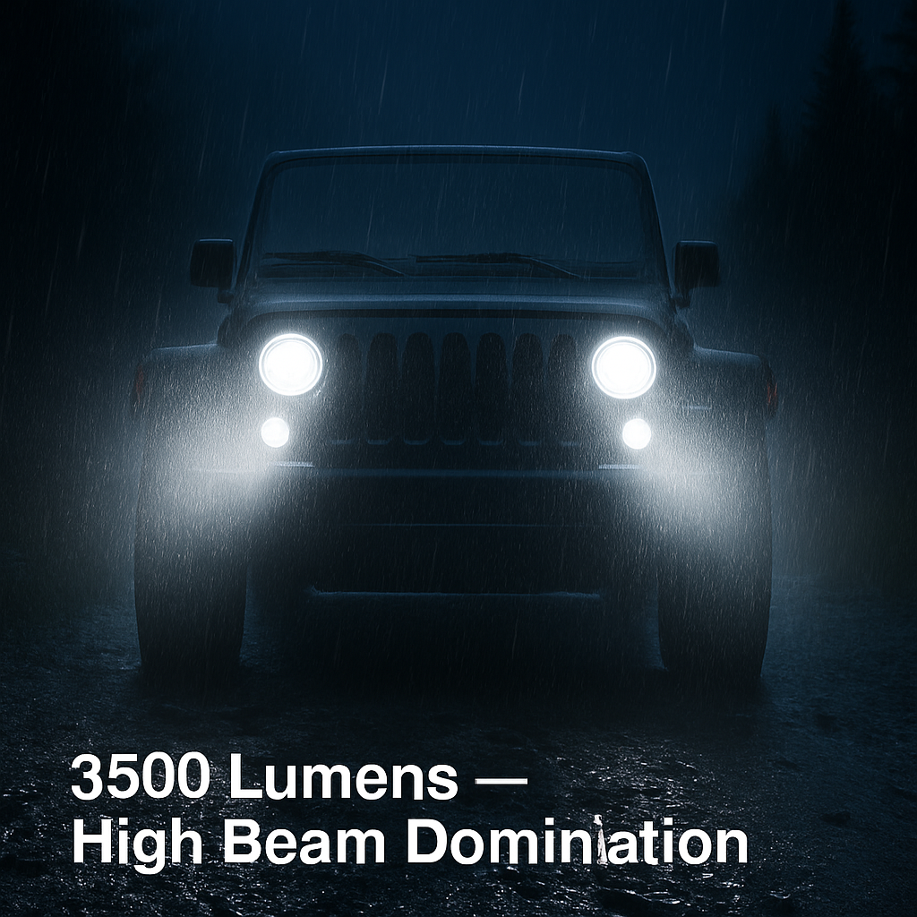 7In Round LED Headlight for Jeep Wrangler TJ JK CJ Plug-Play