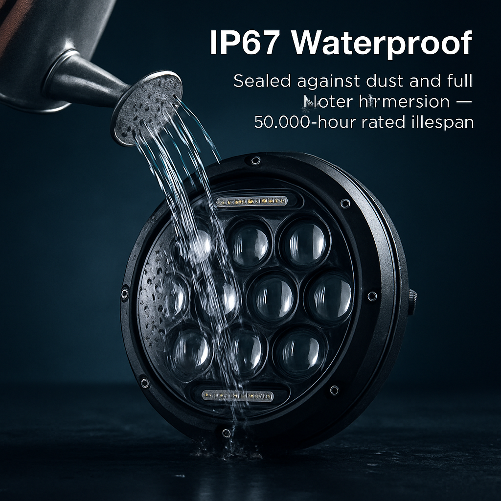 7In Round LED Headlight for Jeep Wrangler TJ JK CJ Plug-Play