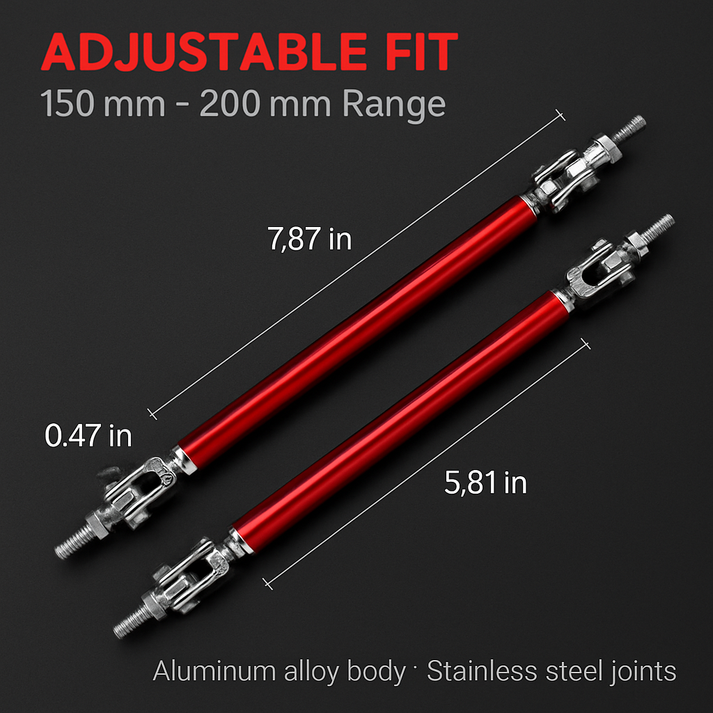 Splitter Rod Front Bumper Lip Support Rods