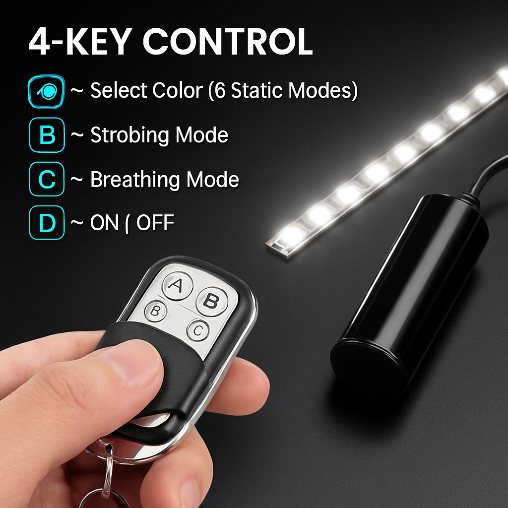 Motorcycle LED Light Strips—Multi-Color RGB Neon Kit