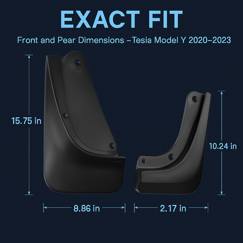 Mud Flaps Splash Guards for Tesla Model Y (No Drill)