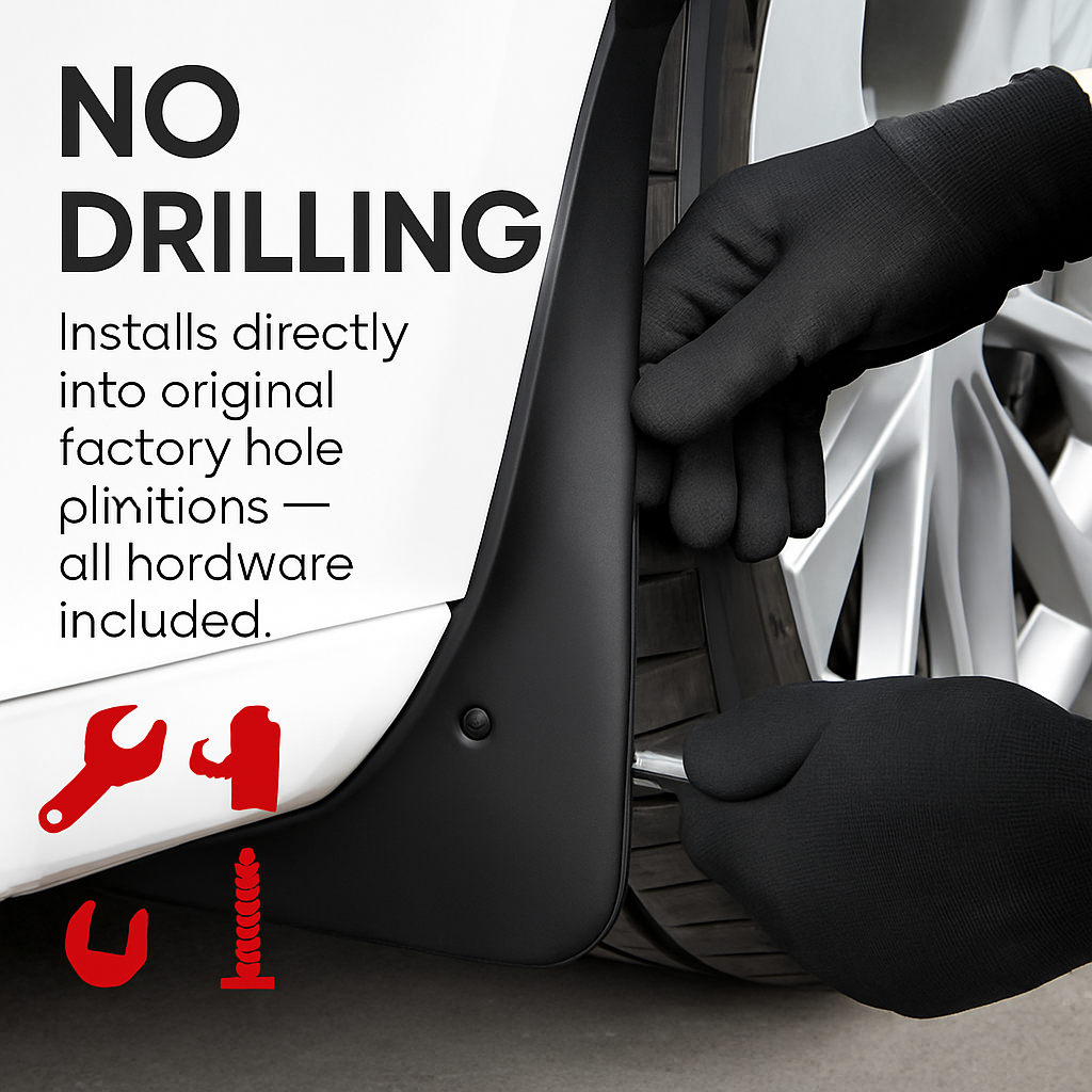 Mud Flaps Splash Guards for Tesla Model Y (No Drill)