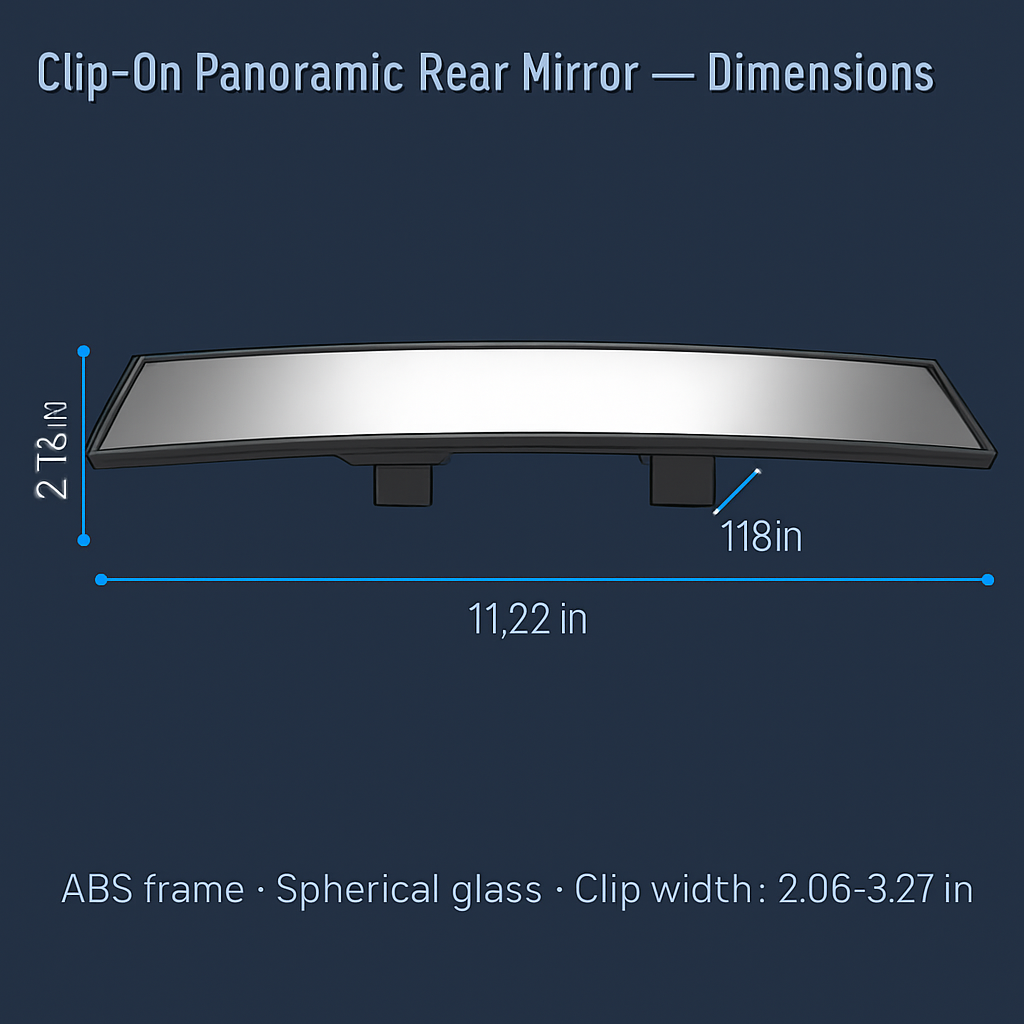 Rear View Mirror Clip-On for Cars - Wide Angle