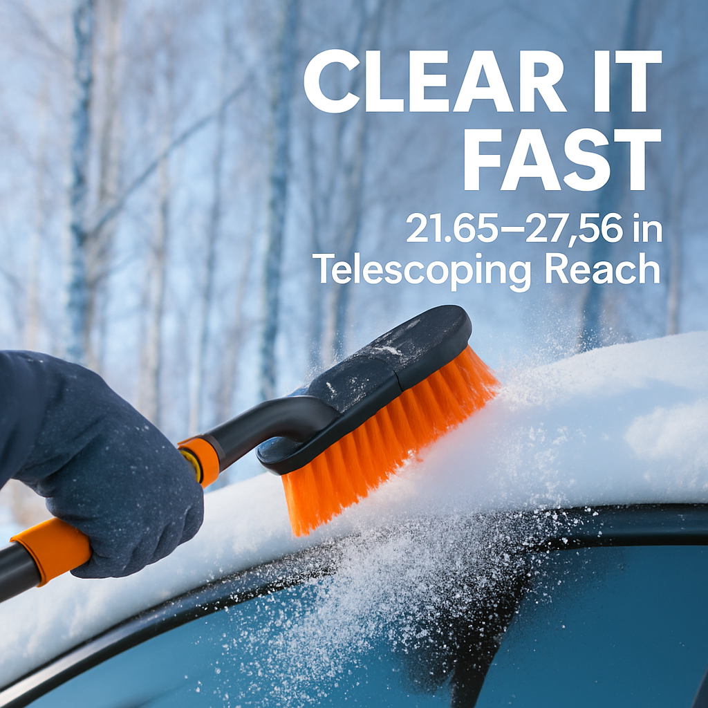 3-in-1 Windshield Ice Scraper with Extendable Tool