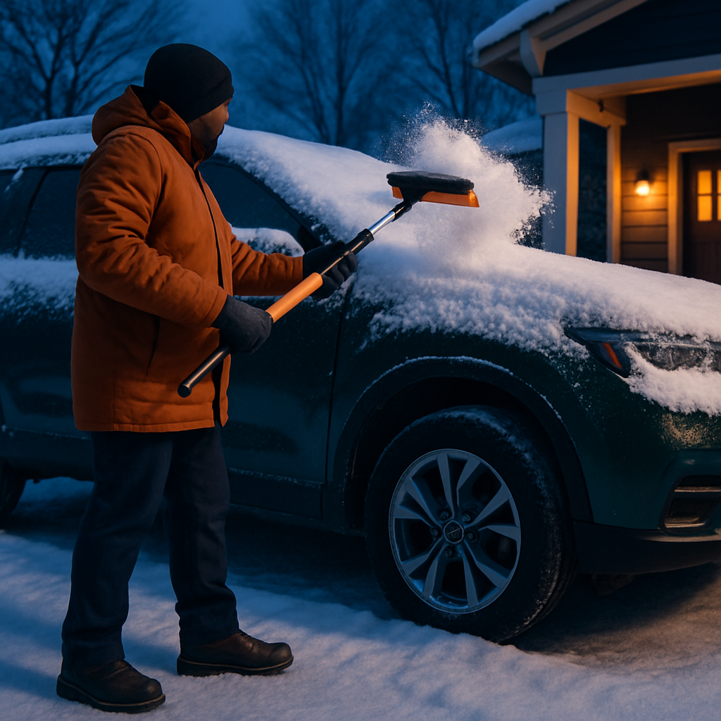3-in-1 Windshield Ice Scraper with Extendable Tool