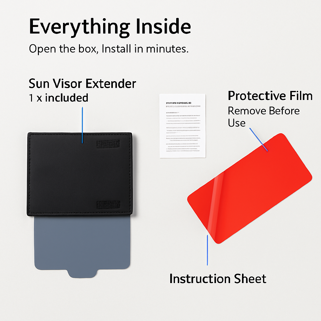 Car Sun Visor Extender: Extended Sun Shield for Clear Vision
