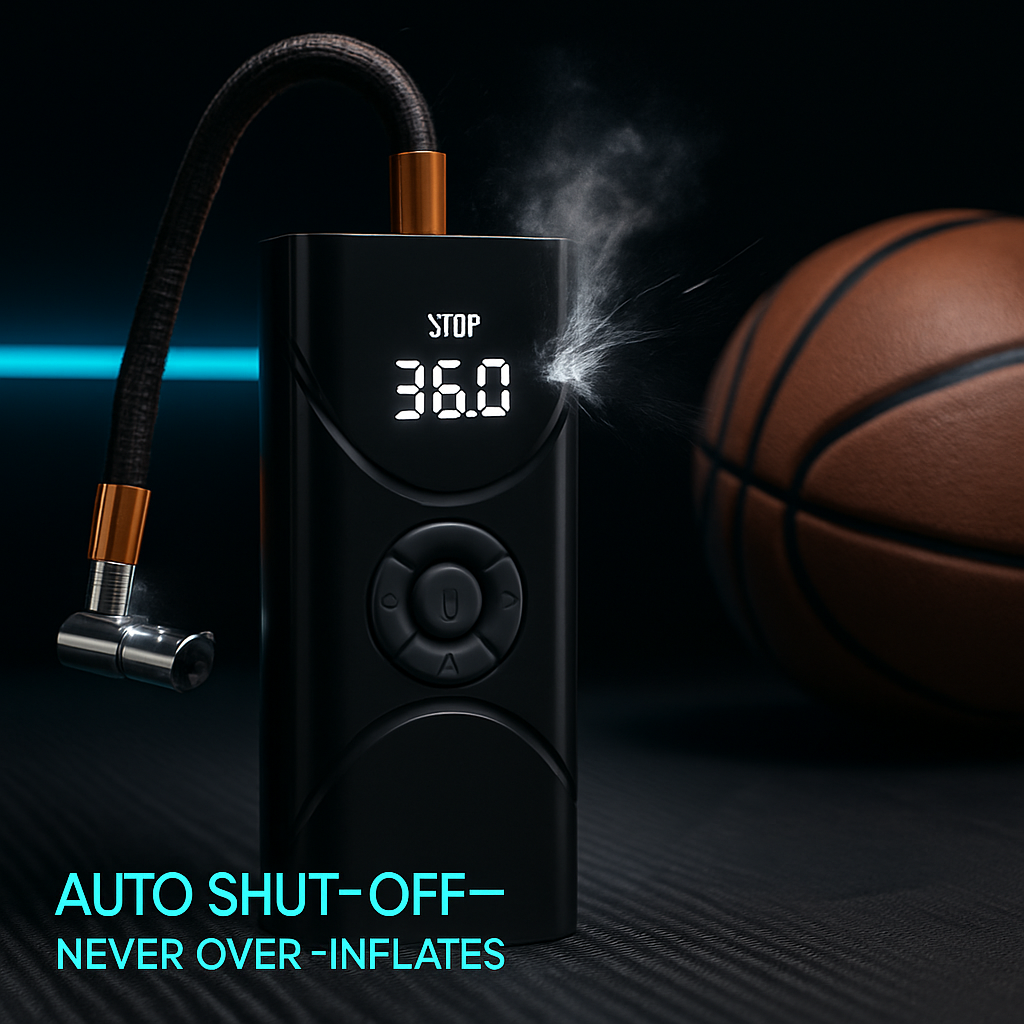 Portable Car Tire Inflator Pump with LED Light
