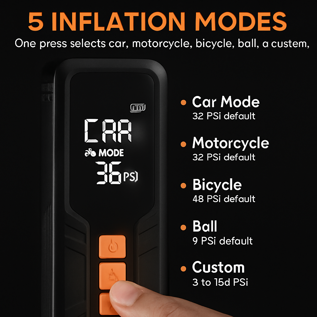 Portable Tire Inflator with Cordless Digital Pump